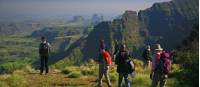 A group of trekkers take in the stunning Simien Mountains, Ethiopia |  <i>John Millen</i>