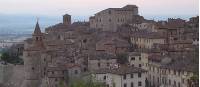 The hilltop town of Anghiari along the St Francis Way in western Tuscany